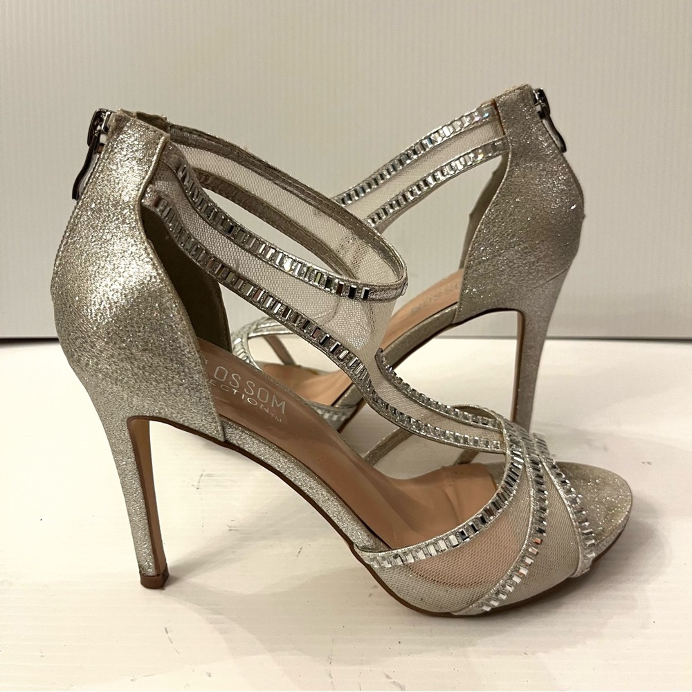 Elegant Silver High Heels - Women's Size 7.5
